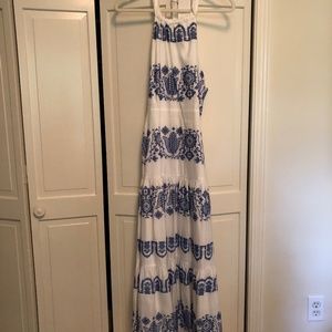 Milly Blue and White Halter Dress